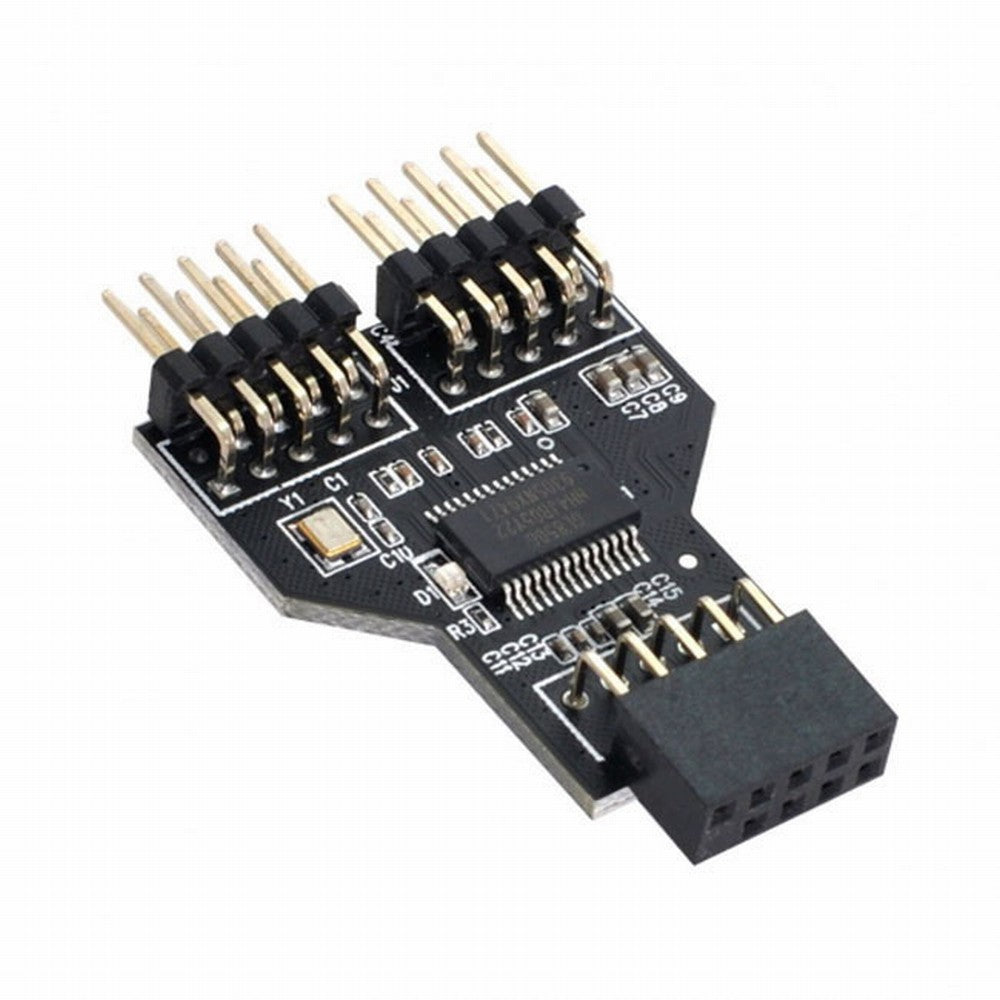 Motherboard 9pin USB 2.0 Header 1 to 2 Female Extension HUB Connector Adapter Port Multilier U2-074