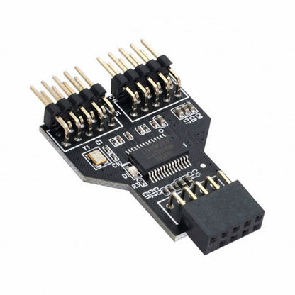 Motherboard 9pin USB 2.0 Header 1 to 2 Female Extension HUB Connector Adapter Port Multilier U2-074