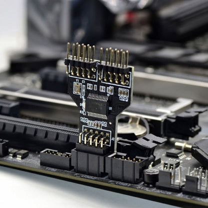 Motherboard 9pin USB 2.0 Header 1 to 2 Female Extension HUB Connector Adapter Port Multilier U2-074