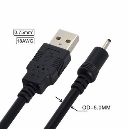18AWG 0.75mm*2 USB 2.0 A Type Male to DC 2.50mm 2.35mm 0.7mm Power Plug 5V Cable 100cm U2-035