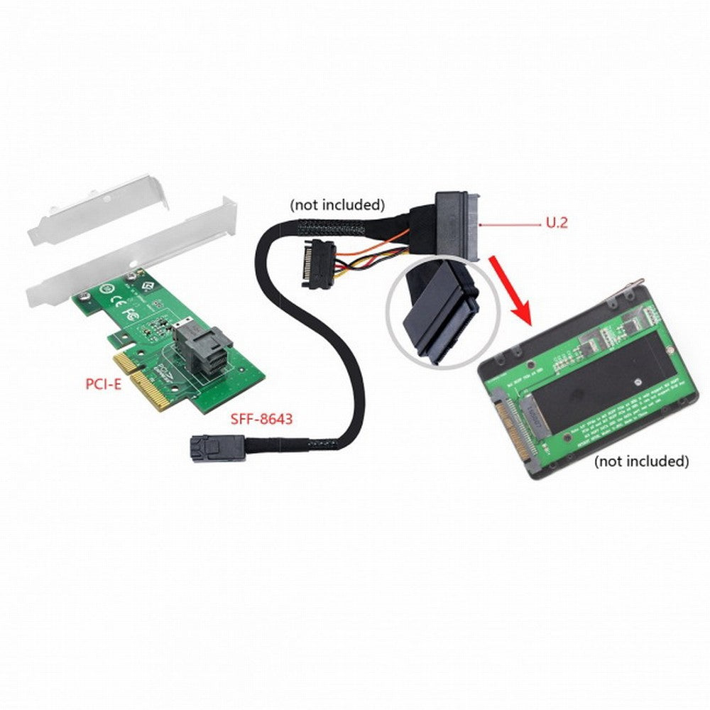 PCI-E 4X to U.2 U2 Kit SFF-8639 NVME PCIe SSD Adapter for Mainboard SSD 750 p3600 p3700 M.2 SFF-8643 SF-024