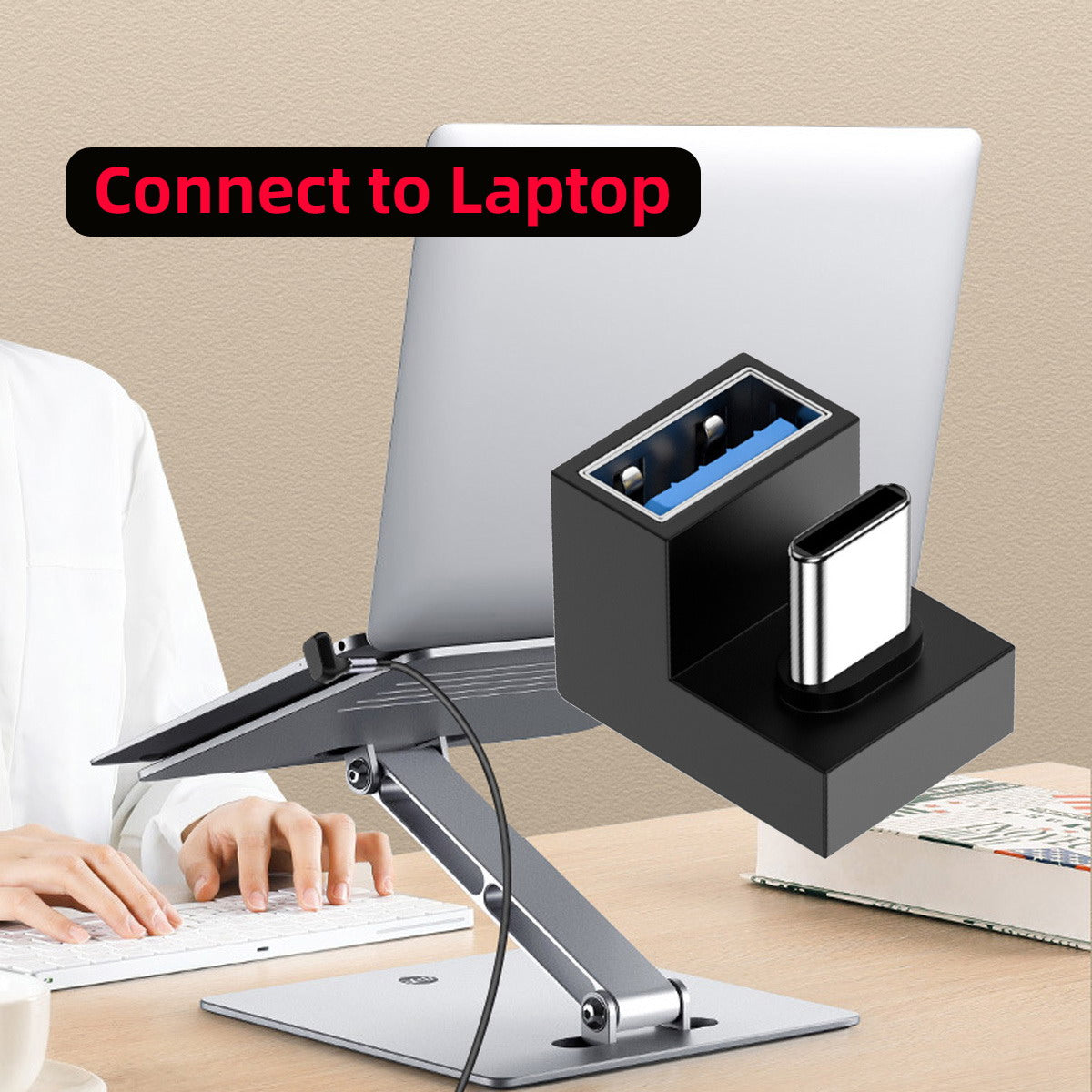 360 Degree Up Down Angled Type-C USB-C OTG to USB 3.0 Female Extension Adapter for Cell Phone Tablet UC-088