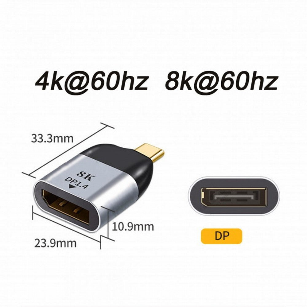 Cablecc USB-C to DP DisplayPort Monitor Adapter, 60Hz 4K/2K Video Converter for Tablet, Smartphone and Laptop