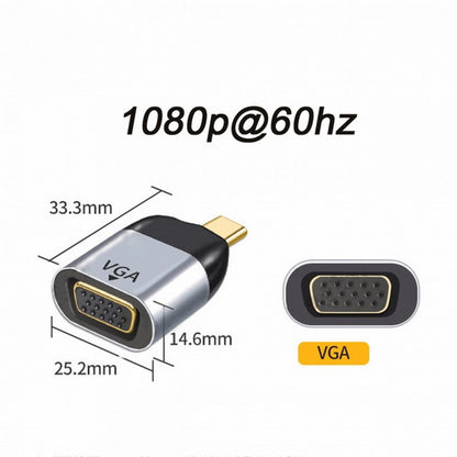 Cablecc USB-C Male to VGA Female Adapter, 1080p 60Hz Display Converter for Tablet, Phone, Laptop