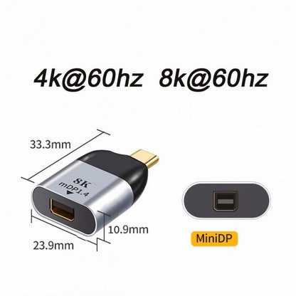 Cablecc USB Type C to Mini DP Adapter, 60Hz 4K/2K Video Converter for Tablet, Smartphone and Laptop
