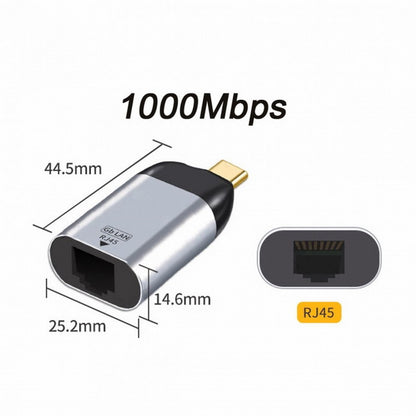 Cablecc USB Type-C USB3.1 Gigabit LAN Adapter, 1000Mbps Ethernet Network Dongle Compatible with Laptop