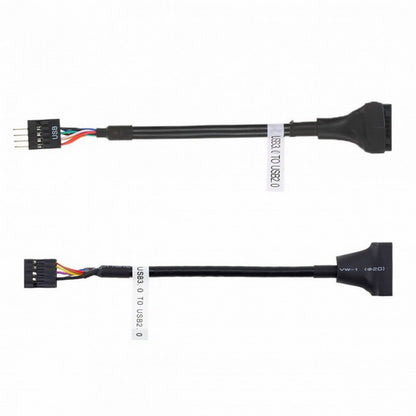 2pcs USB 2.0 9Pin to USB 3.0 20pin Housing Header Female Cable Reversible for Motherboard U3-076+107