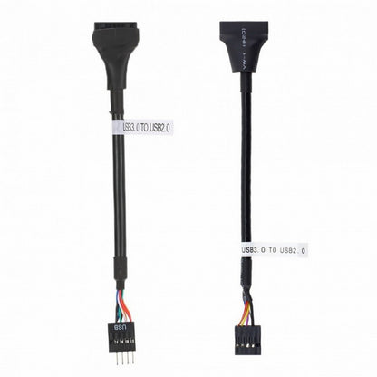 2pcs USB 2.0 9Pin to USB 3.0 20pin Housing Header Female Cable Reversible for Motherboard U3-076+107