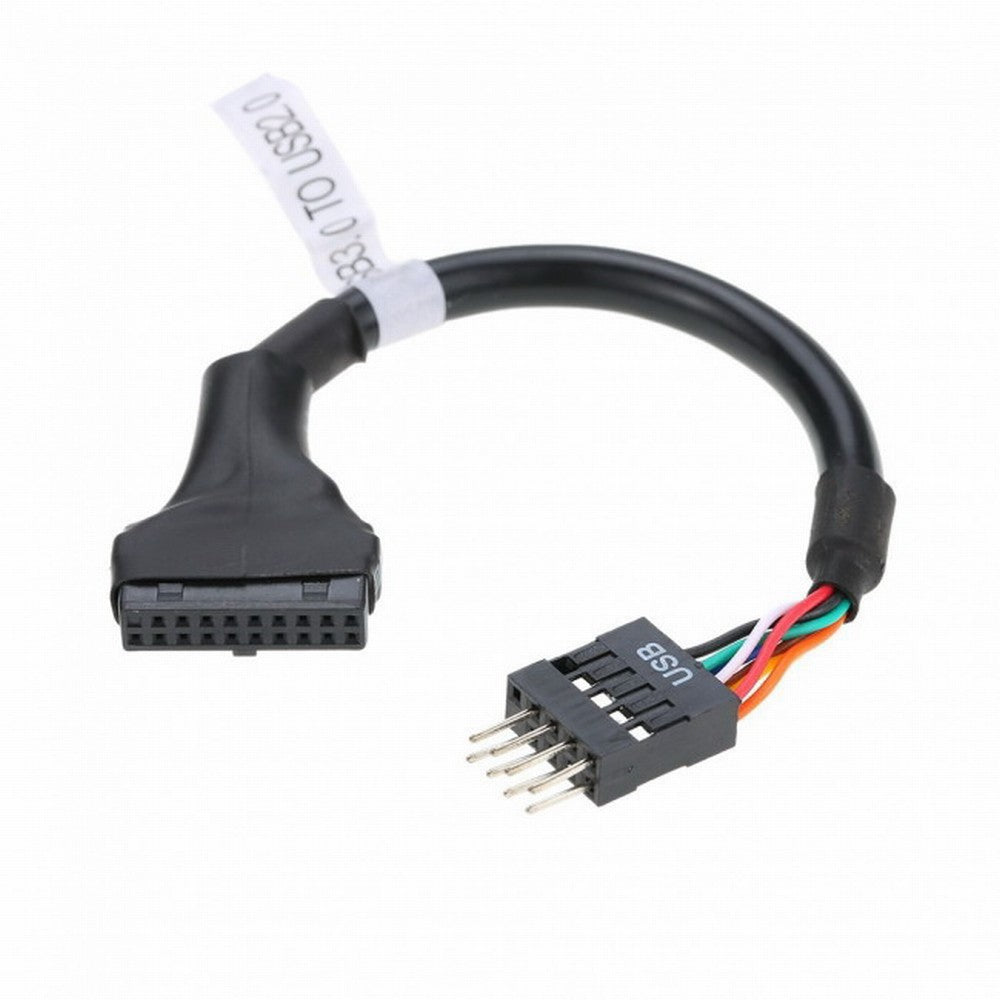 2pcs USB 2.0 9Pin to USB 3.0 20pin Housing Header Female Cable Reversible for Motherboard U3-076+107