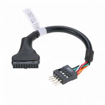 2pcs USB 2.0 9Pin to USB 3.0 20pin Housing Header Female Cable Reversible for Motherboard U3-076+107