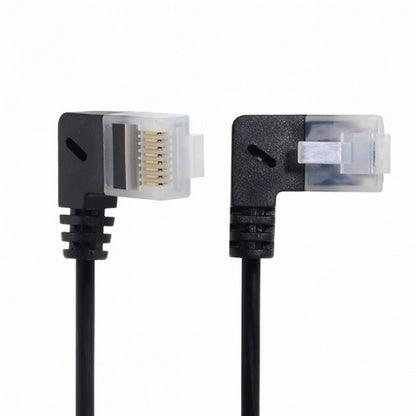 Ultra Slim Cat6 Ethernet Cable RJ45 Left to Right Angled 25cm UTP Network Cable Patch Cord 90 Degree Cat6a Lan for Laptop Router TV BOX UT-008-LR