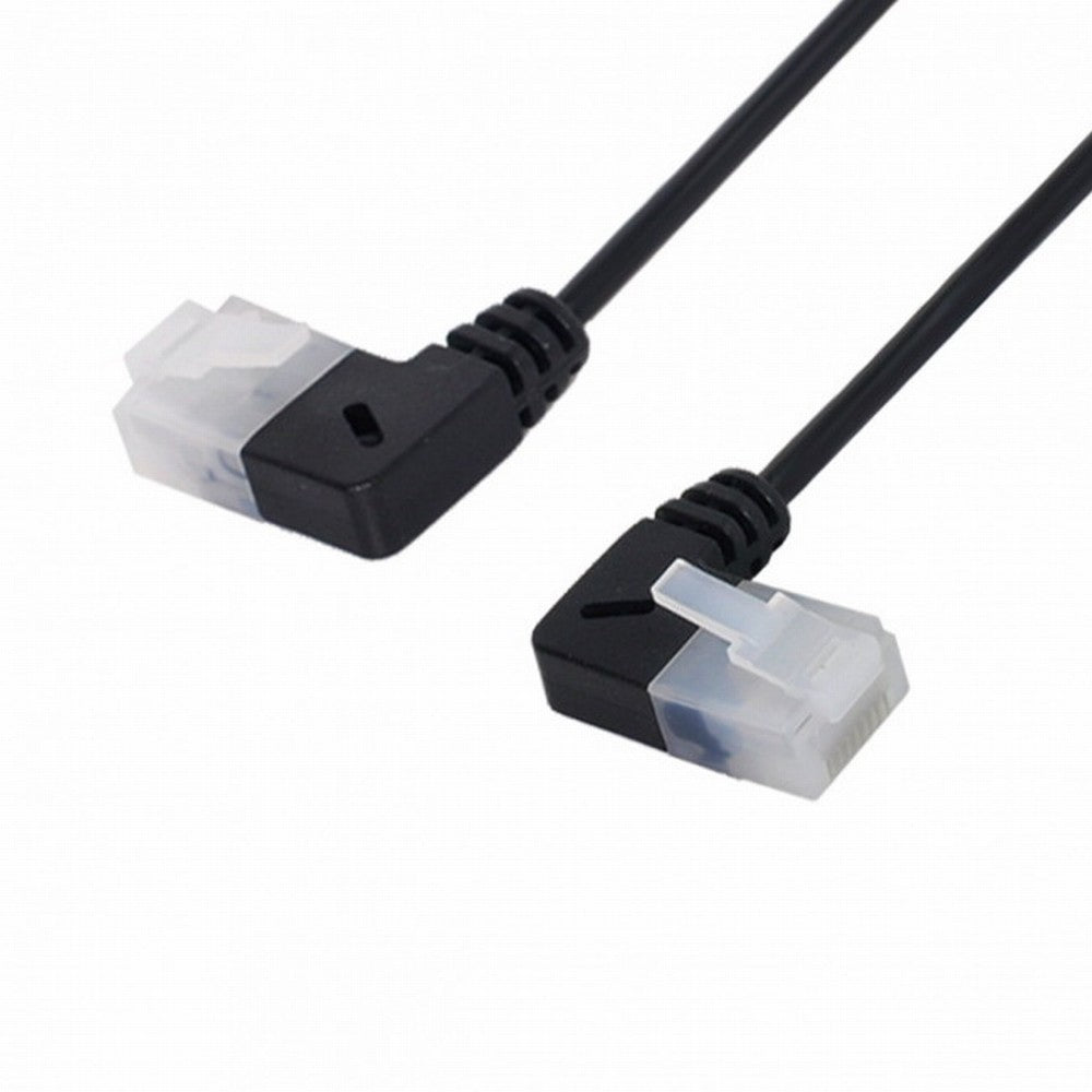 Ultra Slim Cat6 Ethernet Cable RJ45 Left to Right Angled 25cm UTP Network Cable Patch Cord 90 Degree Cat6a Lan for Laptop Router TV BOX UT-008-LR