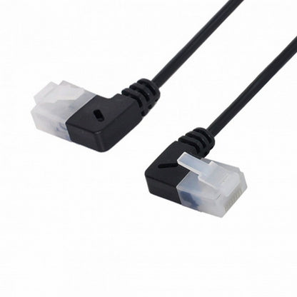 Ultra Slim Cat6 Ethernet Cable RJ45 Left to Right Angled 25cm UTP Network Cable Patch Cord 90 Degree Cat6a Lan for Laptop Router TV BOX UT-008-LR
