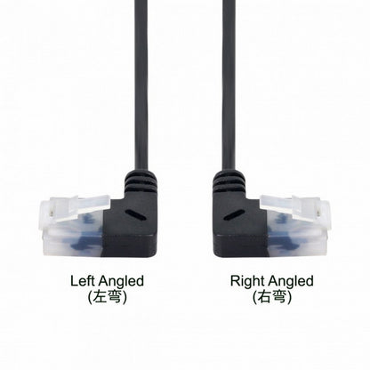 Ultra Slim Cat6 Ethernet Cable RJ45 Left to Right Angled 25cm UTP Network Cable Patch Cord 90 Degree Cat6a Lan for Laptop Router TV BOX UT-008-LR