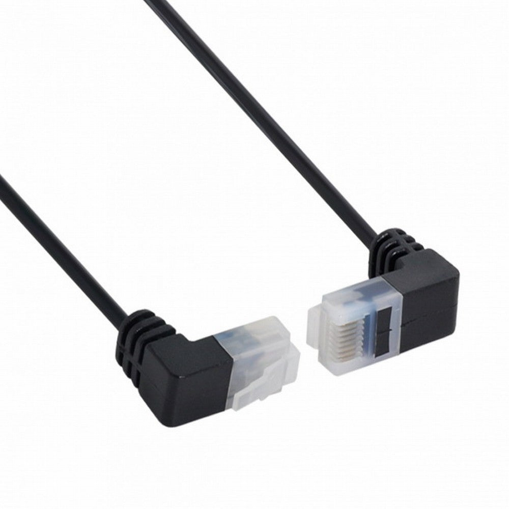 Ultra Slim Cat6 Ethernet Cable RJ45 Down to Up Angled 25cm UTP Network Cable Patch Cord 90 Degree Cat6a Lan for Laptop Router TV BOX UT-008-DU