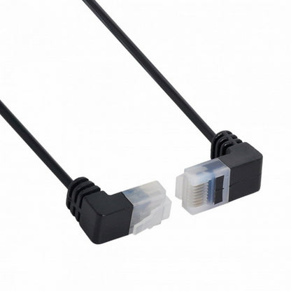 Ultra Slim Cat6 Ethernet Cable RJ45 Down to Up Angled 25cm UTP Network Cable Patch Cord 90 Degree Cat6a Lan for Laptop Router TV BOX UT-008-DU