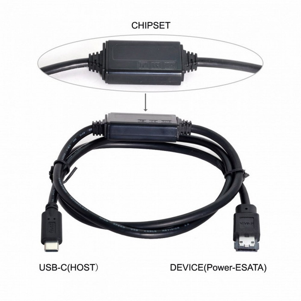 USB-C Type-C to Power Over eSATA DC5V Adapter USB3.0 to HDD/SSD/ODD eSATAp Converter UC-014