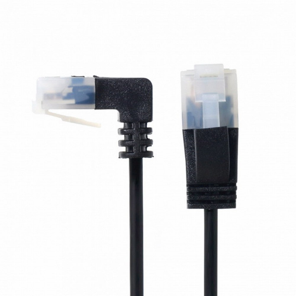 Ultra Slim Cat6 Ethernet Cable RJ45 Down Angled to Straight UTP Network Cable Patch Cord 90 Degree Cat6a Lan for Laptop Router TV BOX CC-UT-009-DN