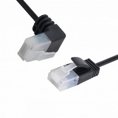 Ultra Slim Cat6 Ethernet Cable RJ45 Up Angled to Straight UTP Network Cable Patch Cord 90 Degree Cat6a Lan for Laptop Router TV BOX CC-UT-009-UP