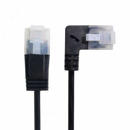 Ultra Slim Cat6 Ethernet Cable RJ45 Left Angled to Straight UTP Network Cable Patch Cord 90 Degree Cat6a Lan for Laptop Router TV BOX CC-UT-009-LE