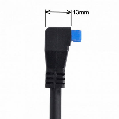 USB 3.0 Single Port A Female Screw Mount Type to Down Angled Motherboard 20pin Header Cable 90 Degree U3-005-DN