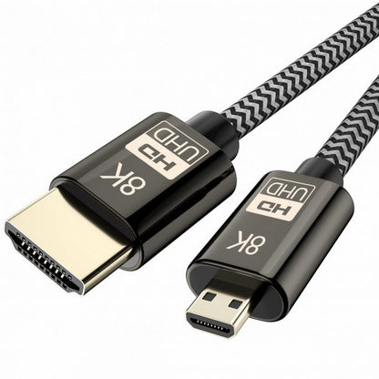 Micro HDMI to HDMI 2.1 Ultra-HD UHD 8K 60hz 4K 120hz Cable 48Gbs HDMI Cord for Camera Tablet CC-HD-016