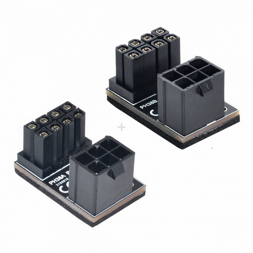 ATX 6Pin Female to 8pin Male 180 Degree Angled Power Adapter for Desktops Graphics Card PW-024