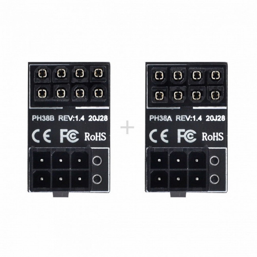 ATX 6Pin Female to 8pin Male 180 Degree Angled Power Adapter for Desktops Graphics Card PW-024