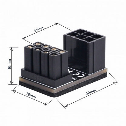 ATX 6Pin Female to 8pin Male 180 Degree Angled Power Adapter for Desktops Graphics Card PW-024