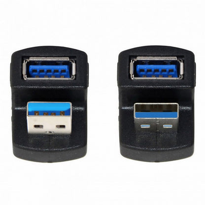 2pcs/Set Up Down Angled USB 3.0 Adapter A Male to Female Extension 180 Degree 5Gbps U3-099