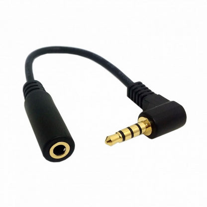 1Set 3/4 Poles Audio Stereo 90 Degree Right Angled 3.5mm Male to Female Extension Cable CA-008+045