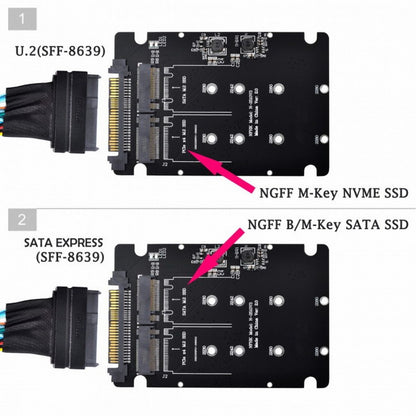 SFF-8639 NVME U.2 to Combo NGFF M.2 M-key SATA PCIe SSD Adapter for Mainboard Replace SSD 750 p3600 p3700 SA-026