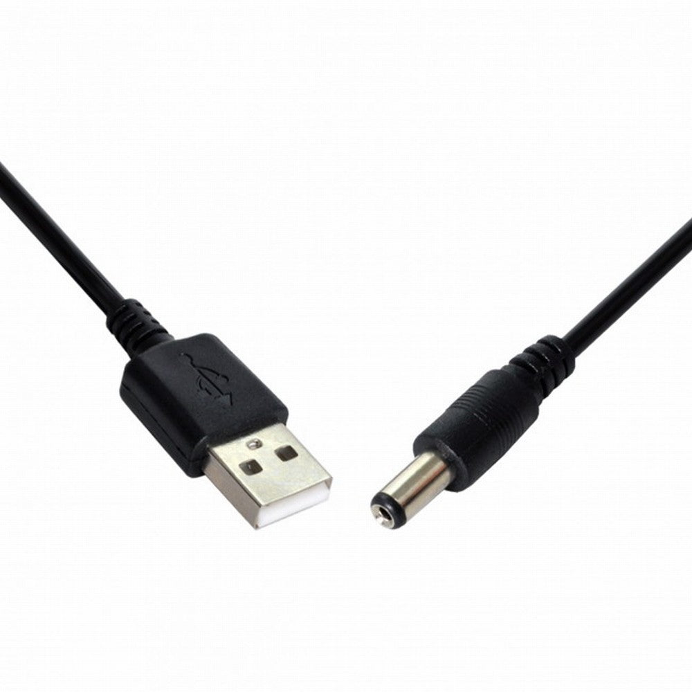 USB 2.0 A Type Male TO 5.5x2.1mm DC Power Plug Barrel Connector 5v Cable 100cm U2-184-BK
