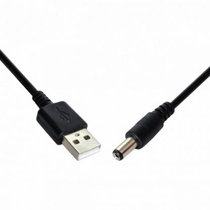 USB 2.0 A Type Male TO 5.5x2.1mm DC Power Plug Barrel Connector 5v Cable 100cm U2-184-BK