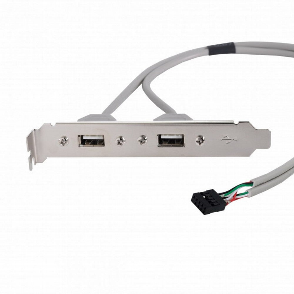 Dual Port USB 2.0 to Motherboard 9Pin 10Pin Header Extension Adapter Cable with Bracket U2-142
