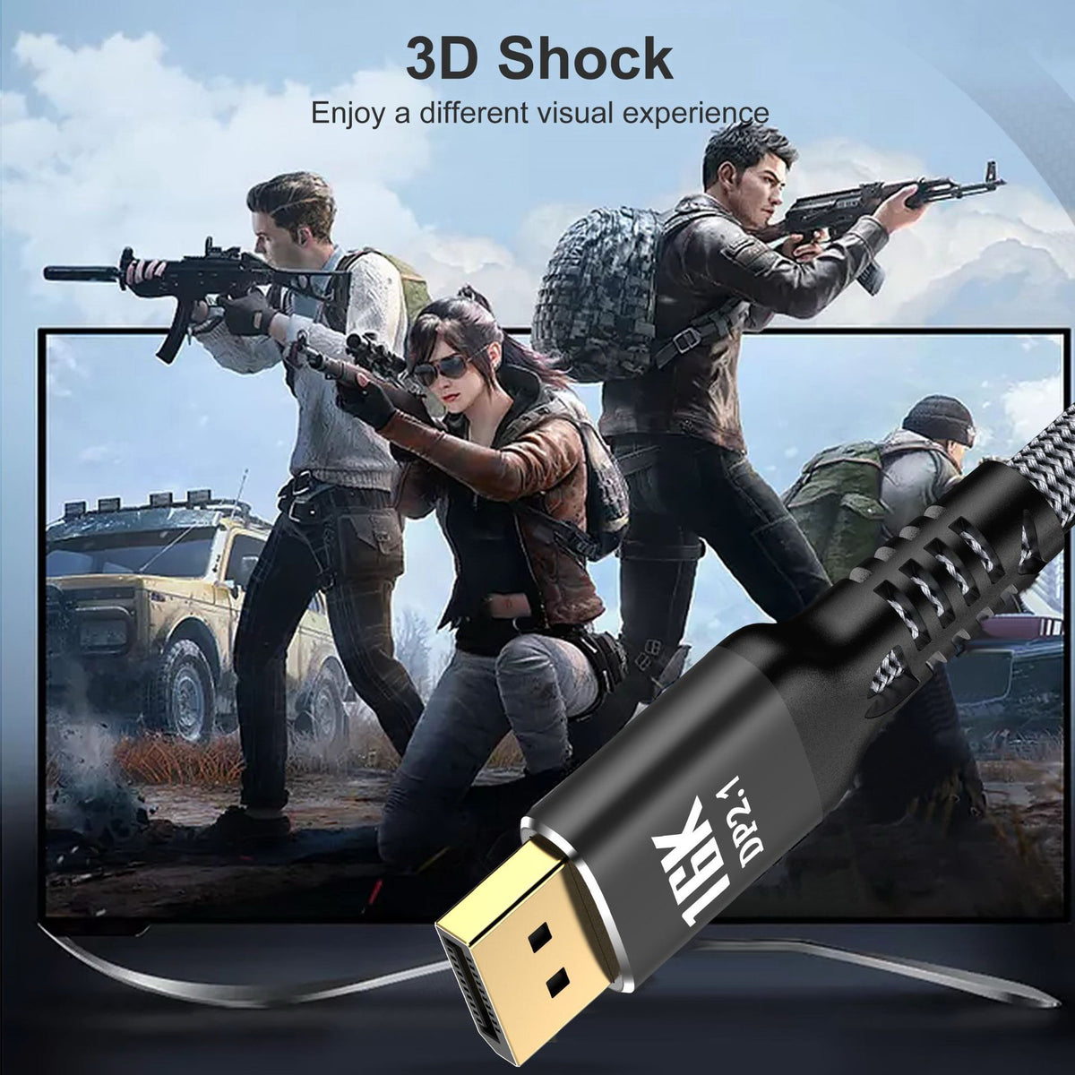 DisplayPort 2.0 DP to DP Cable 16K 60hz Cable 2m Ultra-HD UHD DP 1.4 8K 120hz for PC Laptop TV DP-003-2.0M
