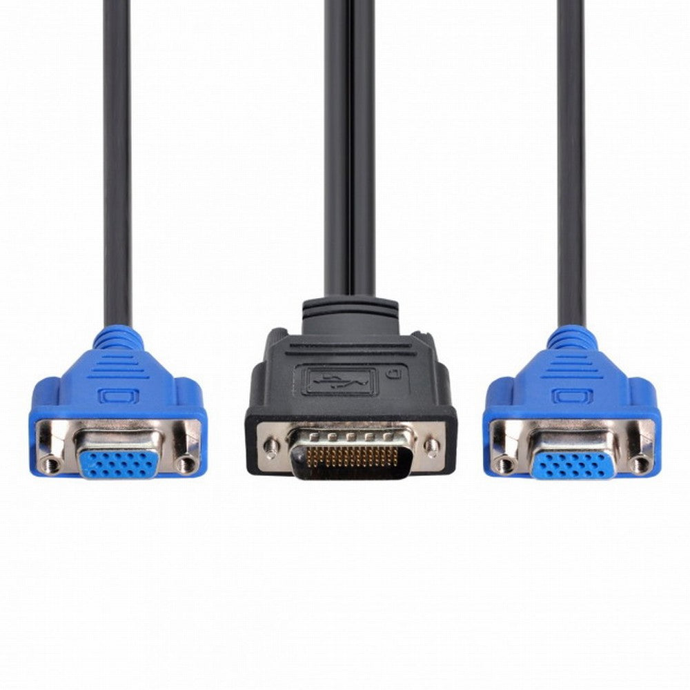 DMS-59pin Male to Dual 15Pin VGA RGB Female Splitter Extension Cable for PC Graphics Card DB-025