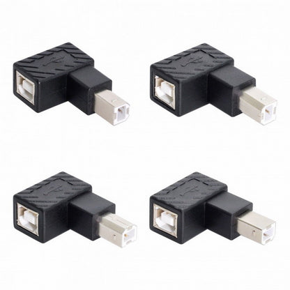 4Pcs USB 2.0 B Type Male to Female Extension Adapter Horizontal Vertical Angled 90 Degree for Disk Scanner U2-038-BM001