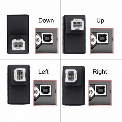4Pcs USB 2.0 B Type Male to Female Extension Adapter Horizontal Vertical Angled 90 Degree for Disk Scanner U2-038-BM001
