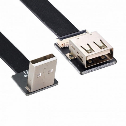 Up Angled USB 2.0 Type-A Male to Female Extension Data Flat Slim FPC Cable for FPV Disk Scanner Printer CC-U2-044-UP