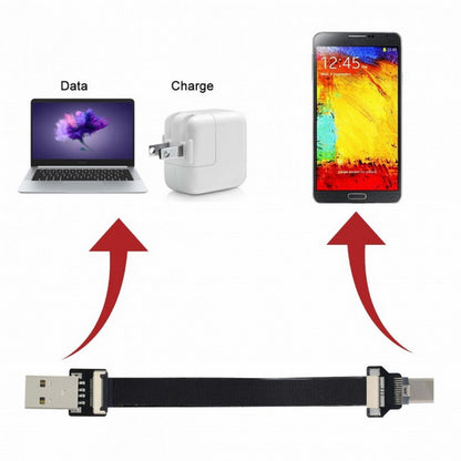 USB 2.0 Type-A Male to USB-C Type-C Male Data Flat Slim FPC Cable for FPV Disk Phone CC-U2-039-BK
