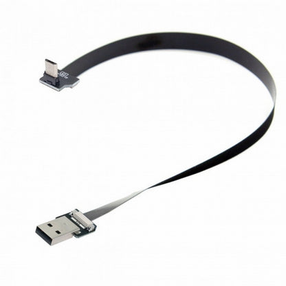 Up Angled USB 2.0 Type-A Male to Micro USB 5Pin Male Data Flat Slim FPC Cable for FPV Disk Phone CC-U2-045-UP