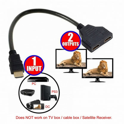 One HDMI Male to Dual HDMI Female Y Splitter Switch Extension Adapter Cable for FOR PC HDTV Laptop 1080P HD-027