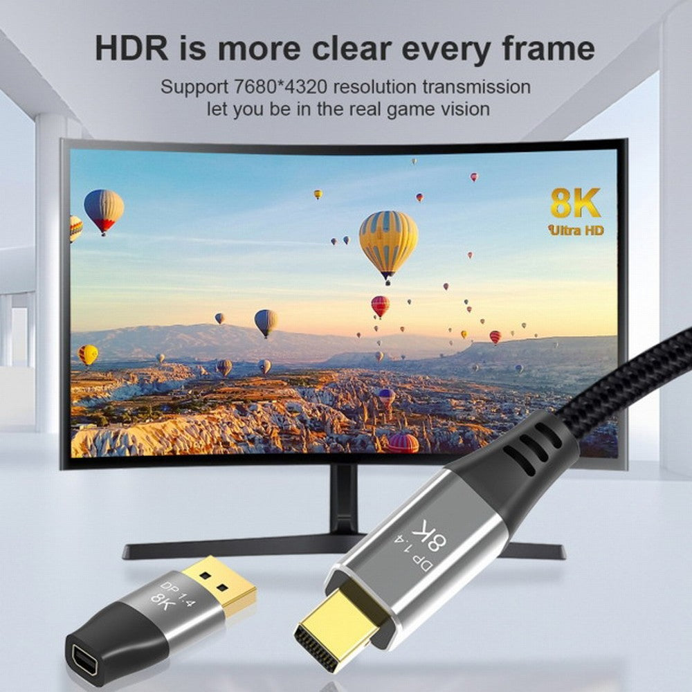 Mini DisplayPort 1.4 8K 60hz Female Adapter Ultra-HD UHD 4K 144hz to DP Male 7680*4320 for Video PC Laptop TV DP-042