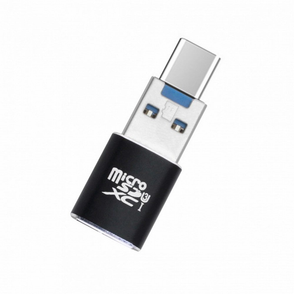 USB 3.0 to Micro SD SDXC TF Card Reader with Micro Type-C USB-C OTG Adapter for Tablet / Cell Phone U3-051+UC-053