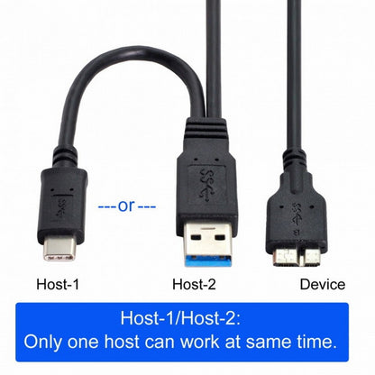 Combo USB-C USB 3.1 Type-C USB3.0 Type-A Host to Micro USB 3.0 Target Data Cable for Disk UC-165