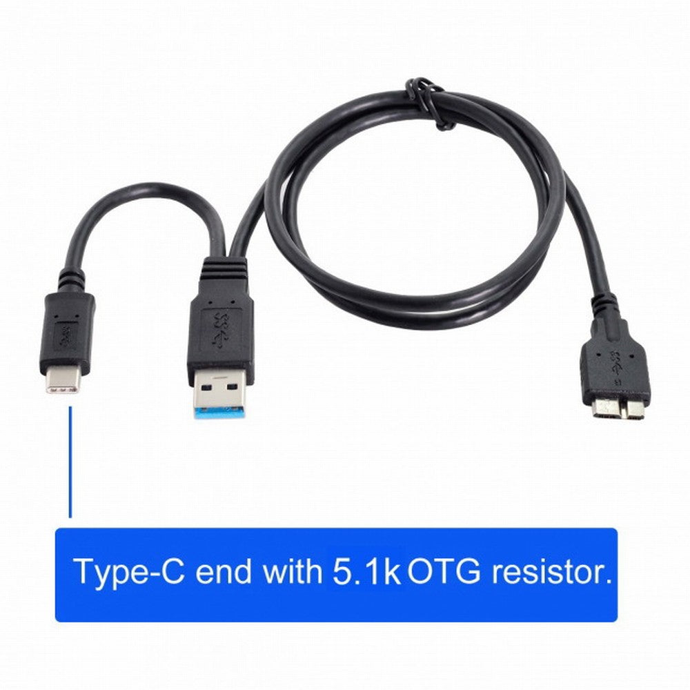 Combo USB-C USB 3.1 Type-C USB3.0 Type-A Host to Micro USB 3.0 Target Data Cable for Disk UC-165