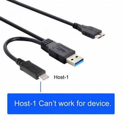 Combo USB-C USB 3.1 Type-C USB3.0 Type-A Host to Micro USB 3.0 Target Data Cable for Disk UC-165