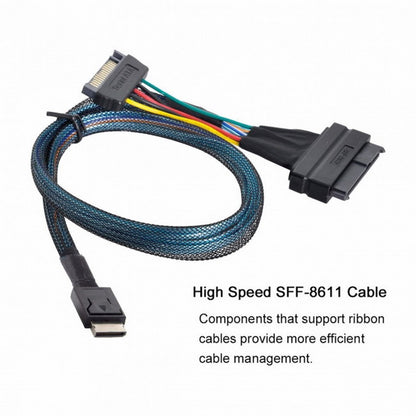 Oculink SFF-8611 to U.2 U.3 SFF-8639 NVME PCIe PCI-Express SSD Cable for Mainboard SSD SF-017