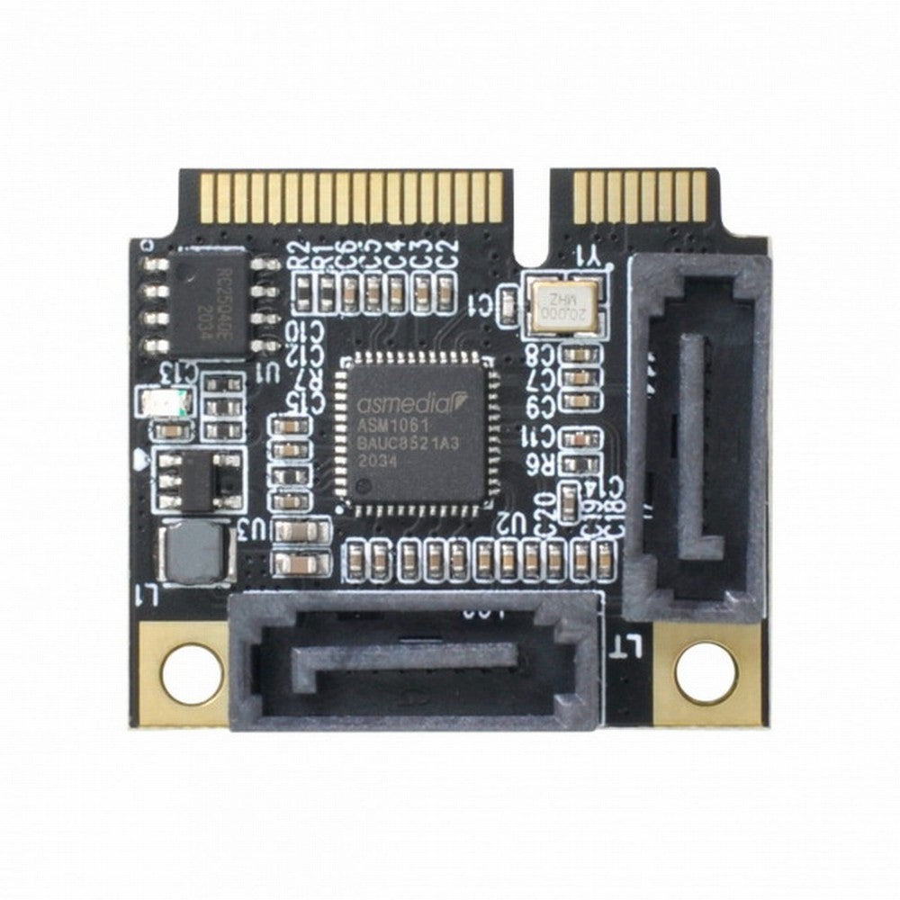 Mini PCI-E PCI Express to SATA 3.0 Dual Ports Adapter Converter Hard Drive Extension Card SA-033-2P